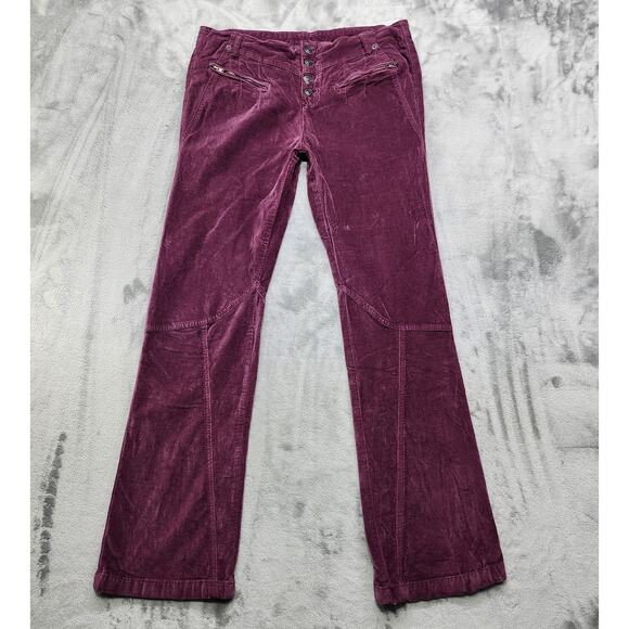 Free People Pants - Free People Pants Womens 10 Fig Jam Hit Back Slim Flare Button Fly Stretch Cord